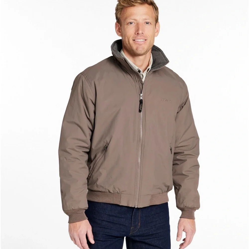 LL Bean Men's Warm-Up Jacket, Fleece Lined | size medium - Picture 6 of 7